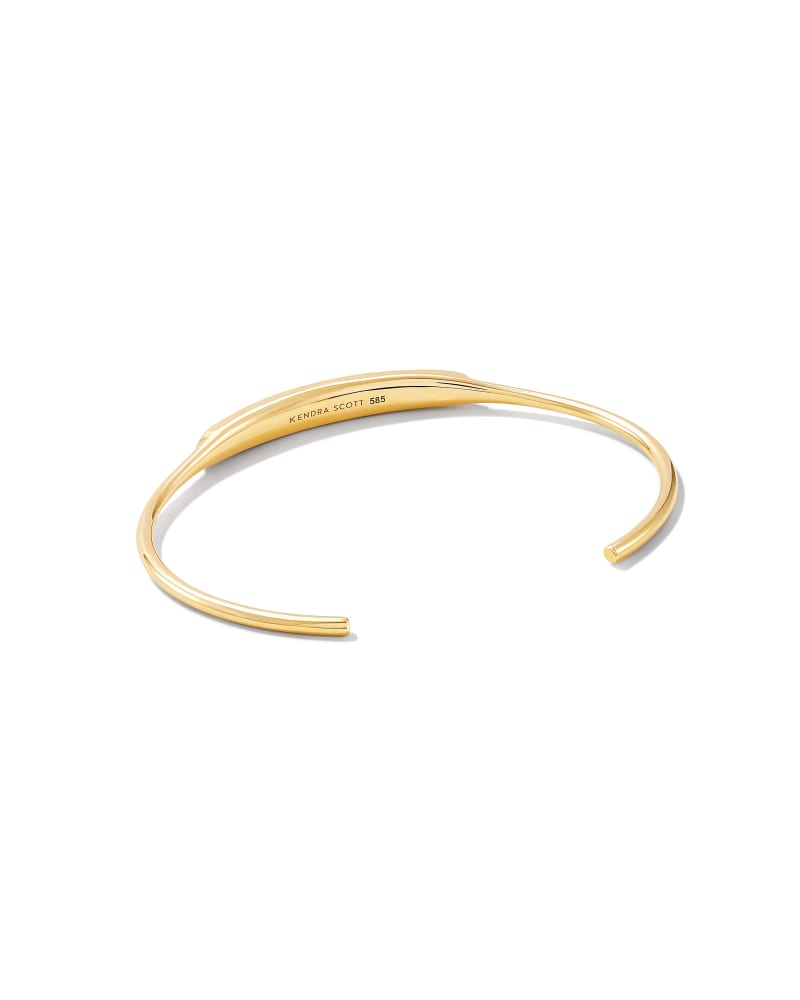  Marisa 14k Yellow Gold Statement Cuff Bracelet In White Diamond