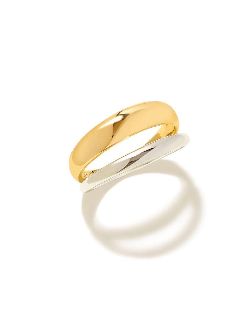  Meg Double Band Ring In Mixed Metal