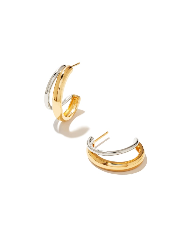  Meg Double Hoop Earrings In Mixed Metal