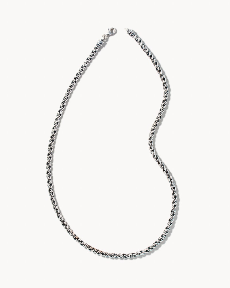  Beck Rope Chain Necklace In Oxidized Sterling Silver
