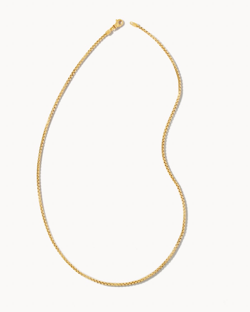  Beck Thin Round Box Chain Necklace In 18k Gold Vermeil