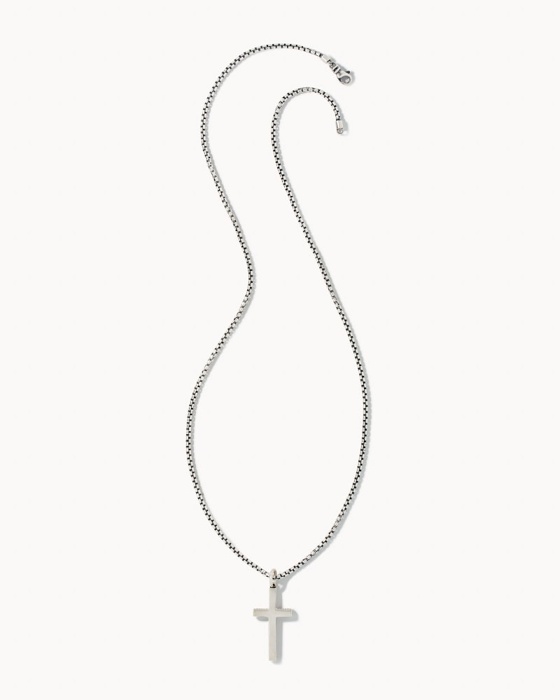  Cross Necklace In Oxidized Sterling Silver