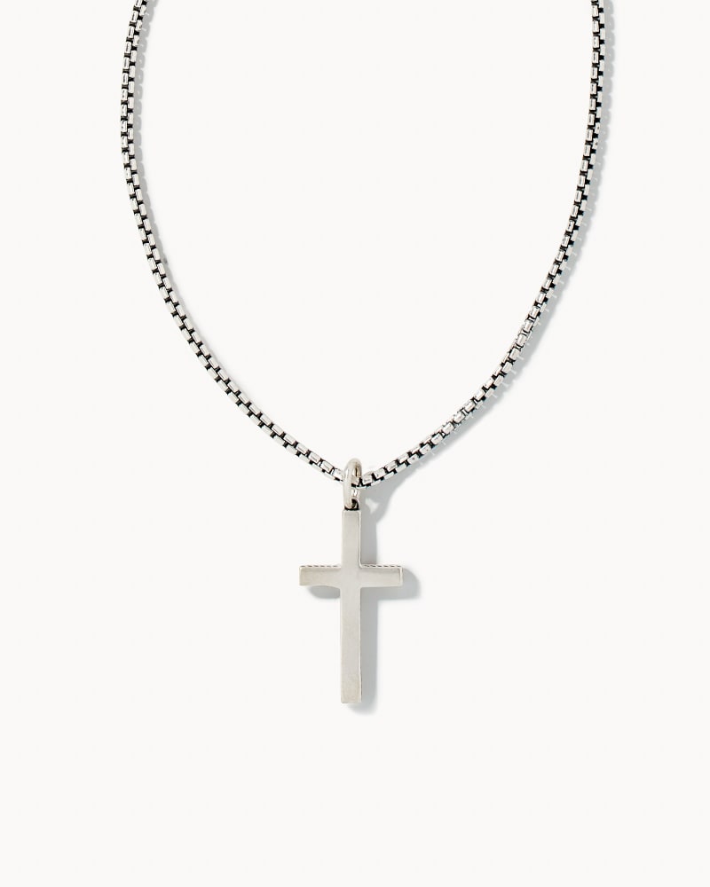  Cross Necklace In Oxidized Sterling Silver