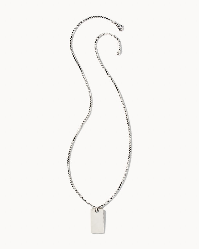 Dog Tag Necklace In Oxidized Sterling Silver