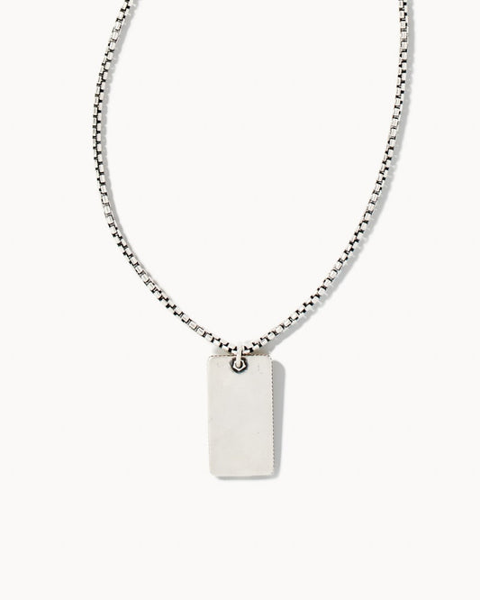  Dog Tag Necklace In Oxidized Sterling Silver
