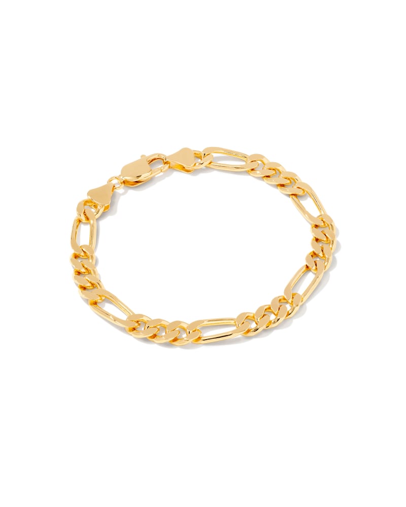  Figaro Chain Bracelet In 18k Gold Vermeil