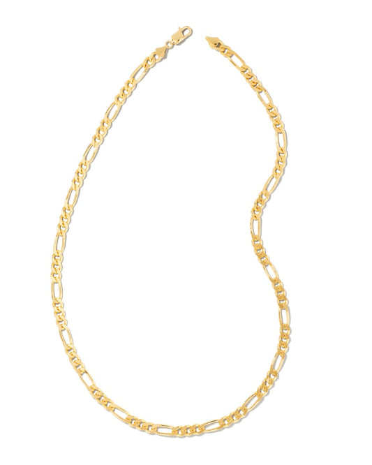 Figaro Chain Necklace In 18k Gold Vermeil