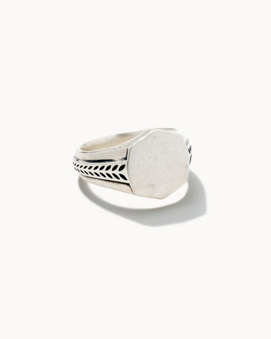  Hicks Signet Ring In Oxidized Sterling Silver