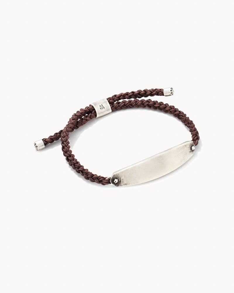  Robert Oxidized Sterling Silver Corded Bracelet In Dark Taupe