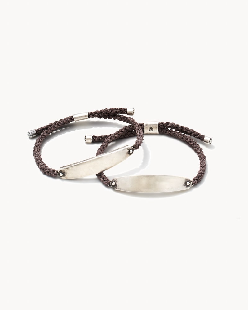  Robert Oxidized Sterling Silver Corded Bracelet In Dark Taupe