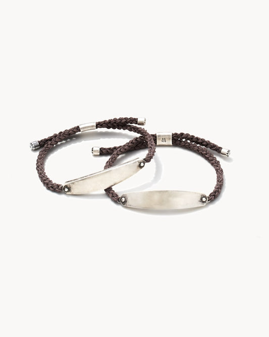  Robert Oxidized Sterling Silver Corded Bracelet In Dark Taupe