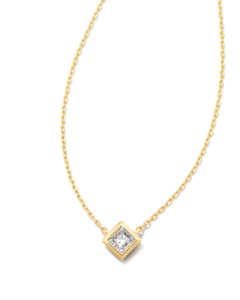  Michelle 14k Yellow Gold Pendant Necklace In White Diamond, .16ct