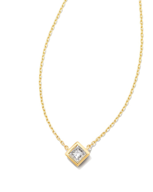  Michelle 14k Yellow Gold Pendant Necklace In White Diamond, .16ct