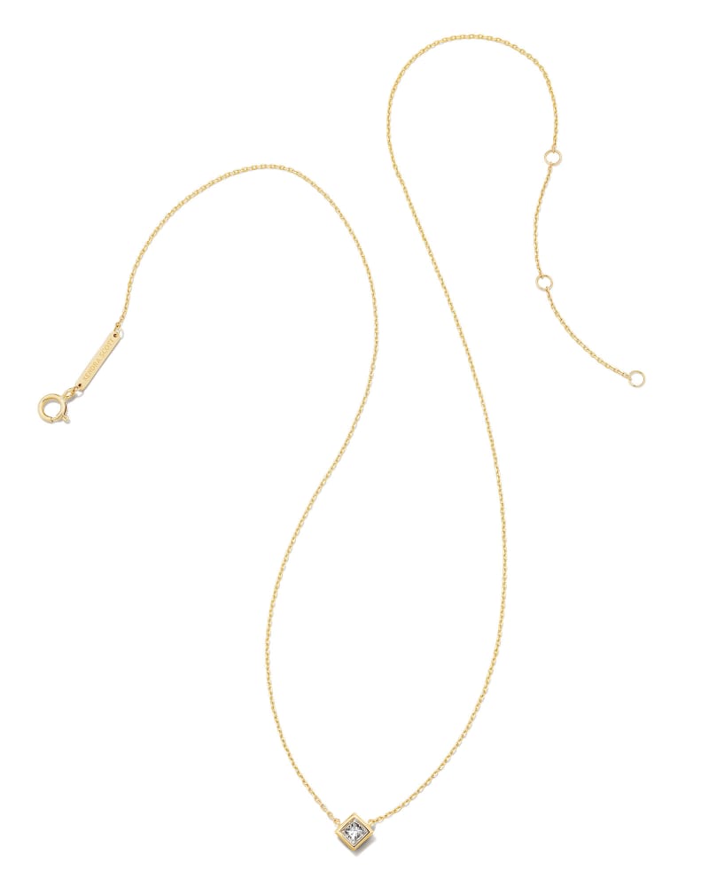  Michelle 14k Yellow Gold Pendant Necklace In White Diamond, .16ct