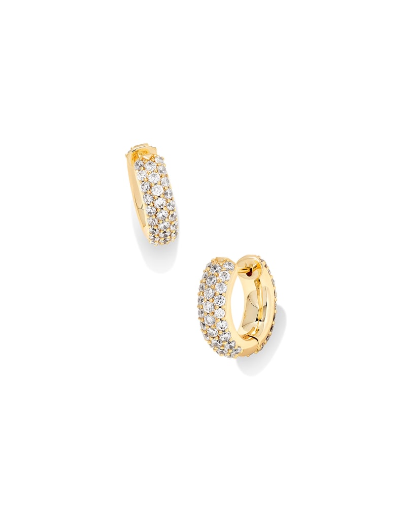  Mikki Pave Huggie Earrings In Gold
