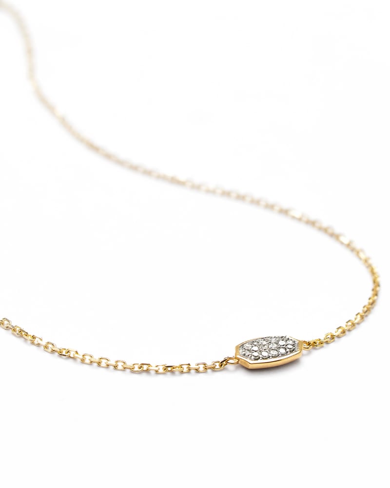  Millicent 14k Yellow Gold Delicate Chain Bracelet In White Diamond