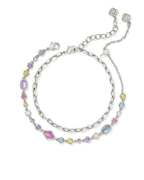  Mini Elisa And Abbie Set Of 2 Delicate Chain Bracelets
