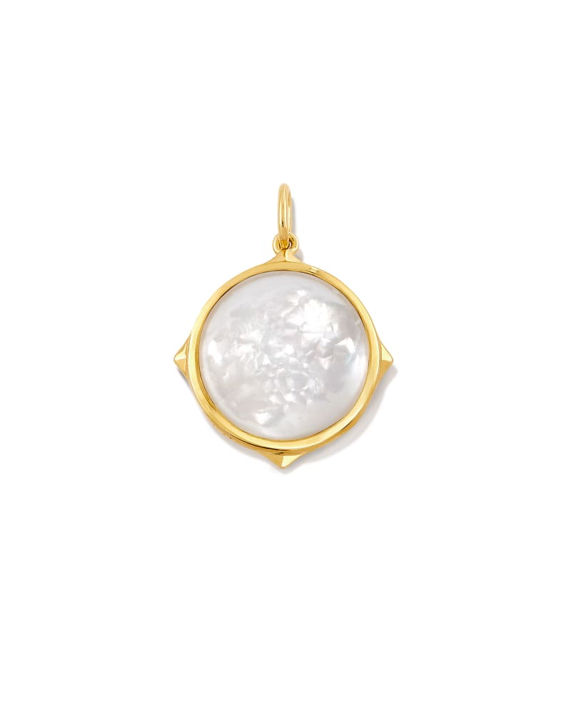  Matilda 18k Gold Vermeil Stone Charm In Ivory Mother-Of-Pearl
