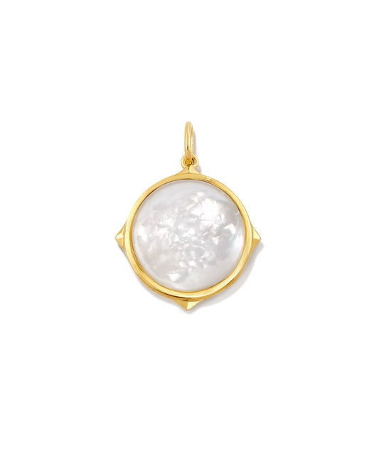  Matilda 18k Gold Vermeil Stone Charm In Ivory Mother-Of-Pearl
