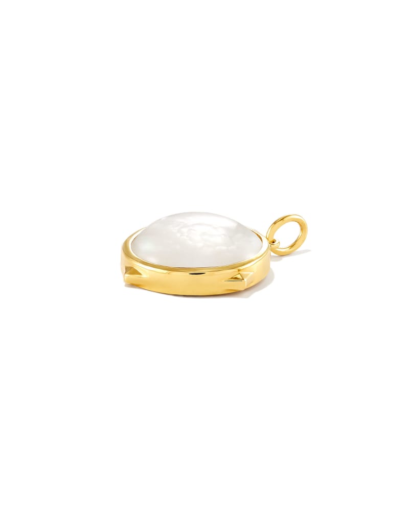  Matilda 18k Gold Vermeil Stone Charm In Ivory Mother-Of-Pearl