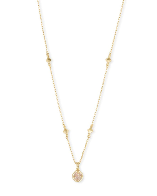  Nola Gold Pendant Necklace In Iridescent Drusy