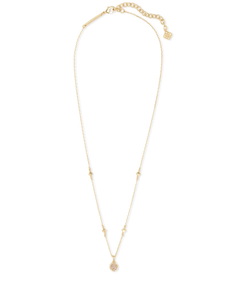  Nola Gold Pendant Necklace In Iridescent Drusy