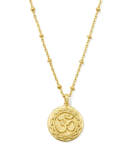  Om Coin Short Pendant Necklace