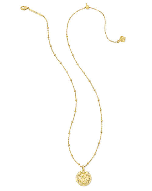  Om Coin Short Pendant Necklace