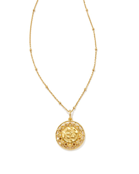  Om 18k Gold Vermeil Pendant Necklace In White Sapphire