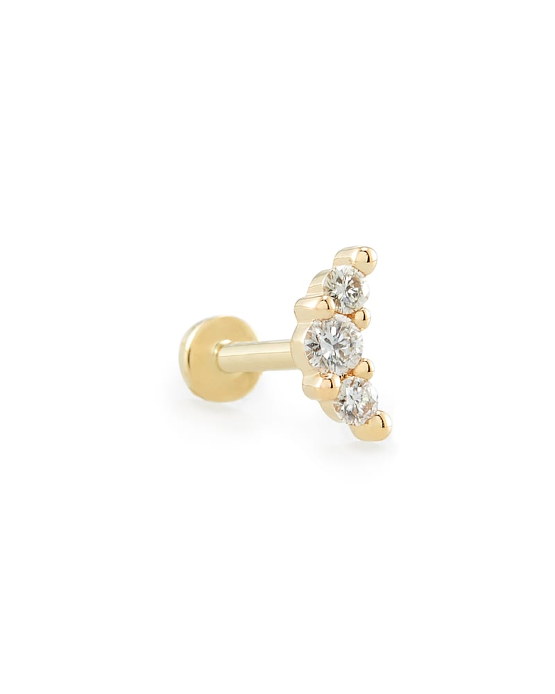  Orion Mini 14k Yellow Gold Single Stud Earring In White Diamond