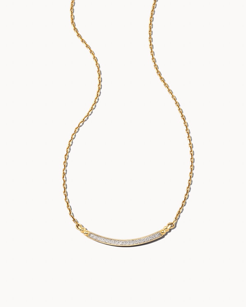  Ott 14k Yellow Gold Pendant Necklace In White Diamond