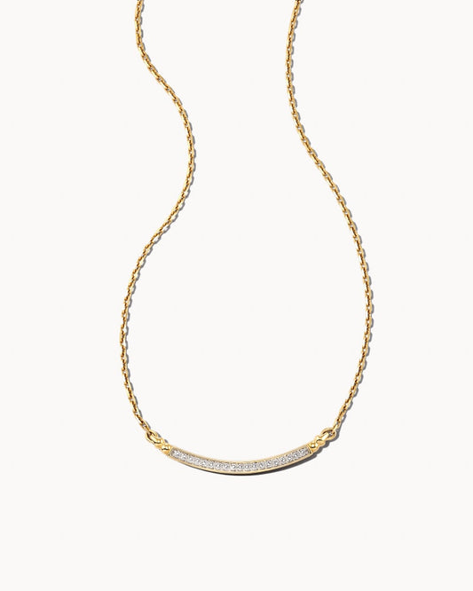 Ott 14k Yellow Gold Pendant Necklace In White Diamond