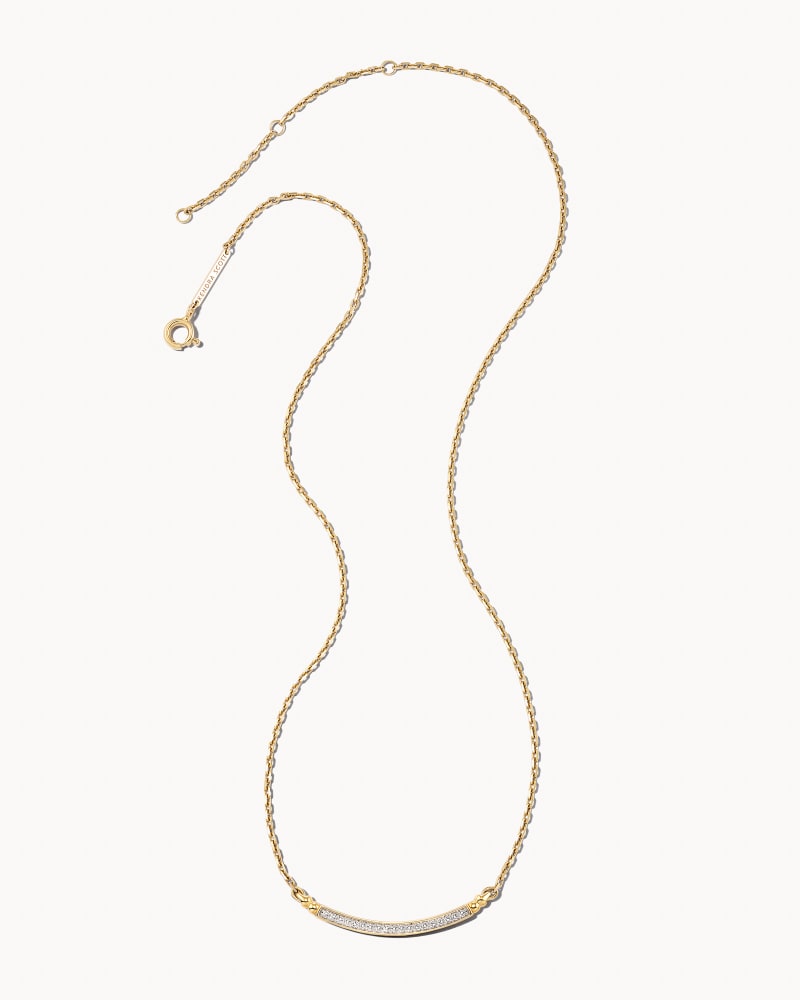  Ott 14k Yellow Gold Pendant Necklace In White Diamond