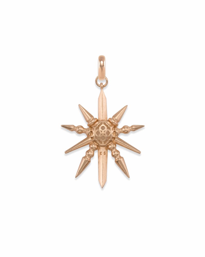  Sunburst With Pearl Charm In Rose Gold