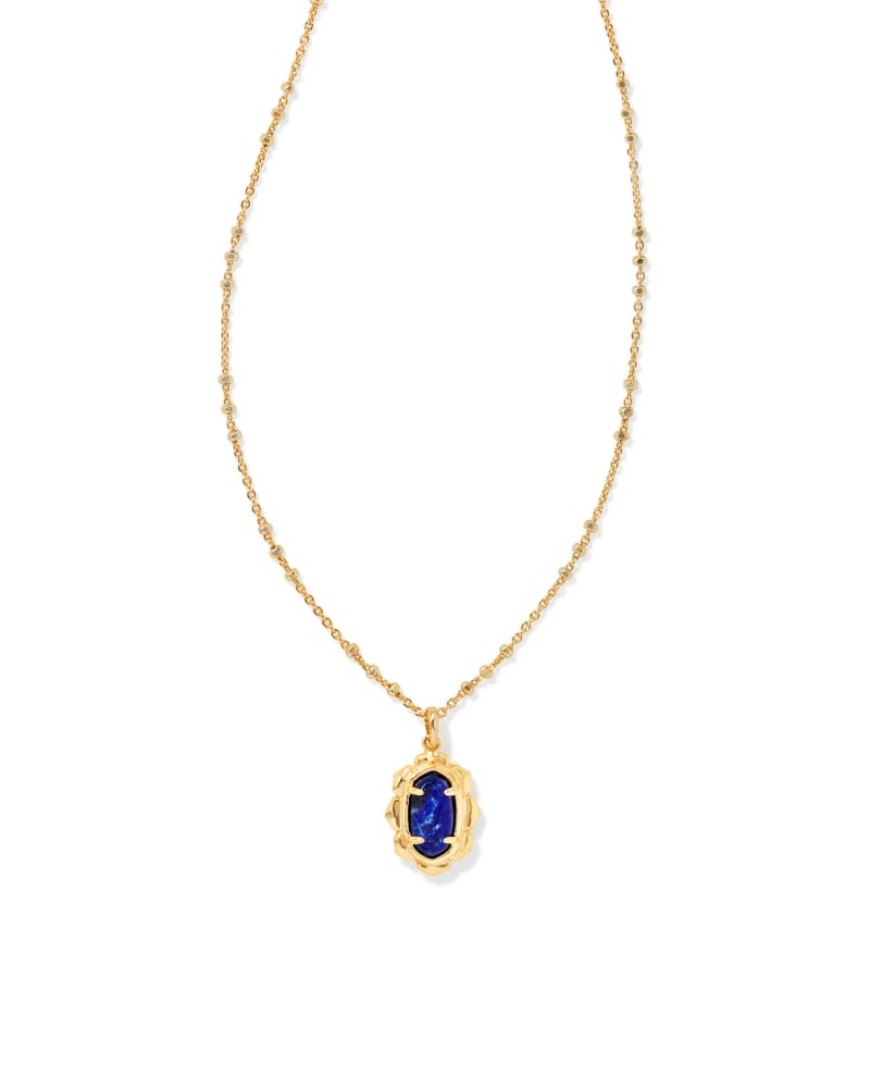  Piper Gold Pendant Necklace In Blue Lapis