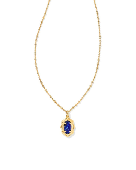  Piper Gold Pendant Necklace In Blue Lapis