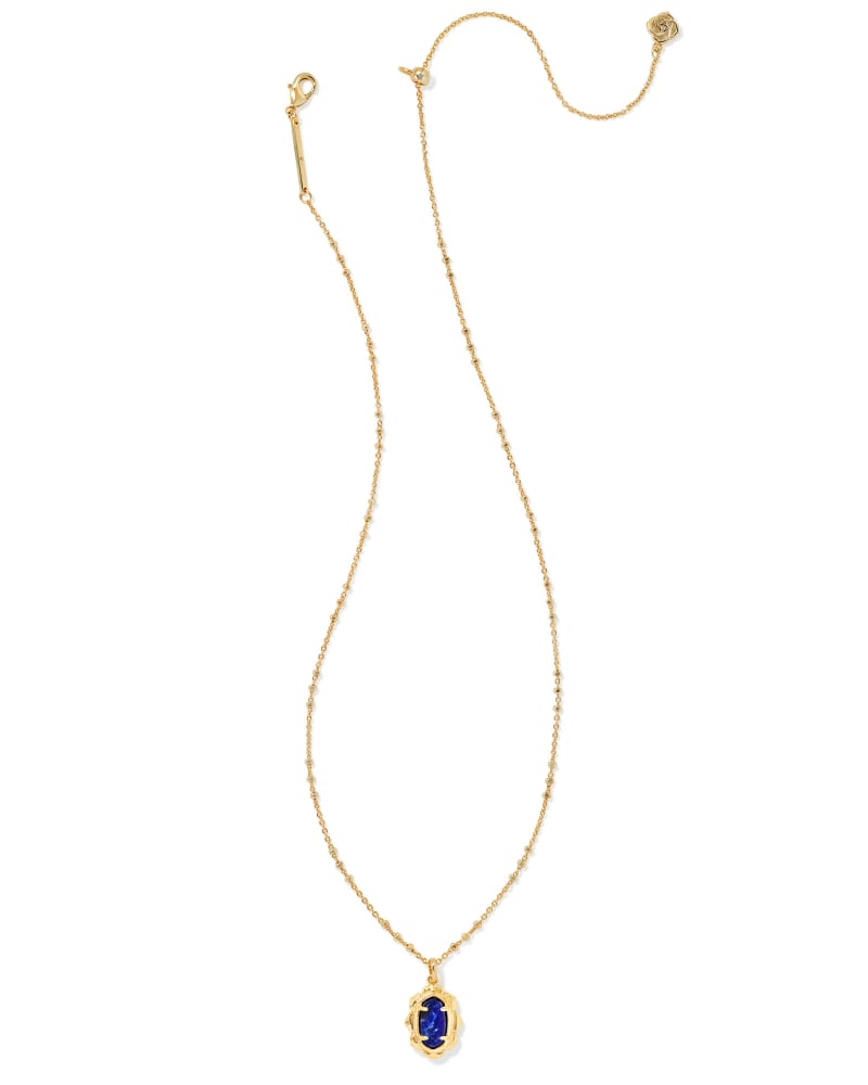  Piper Gold Pendant Necklace In Blue Lapis