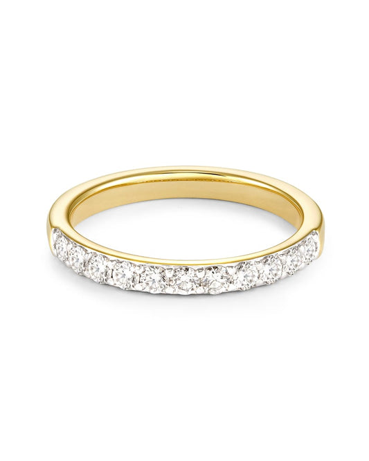  Raleigh 14k Yellow Gold Band Ring In White Diamond
