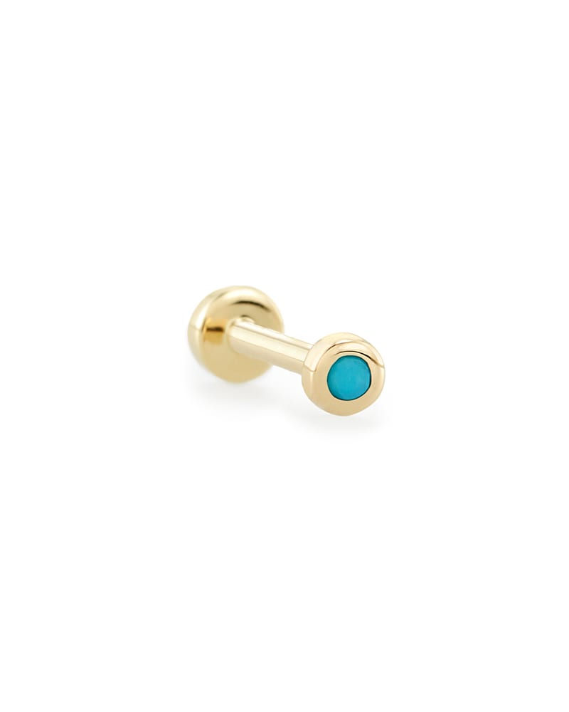  Reeve Mini 14K Yellow Gold Single Stud Earring In Turquoise