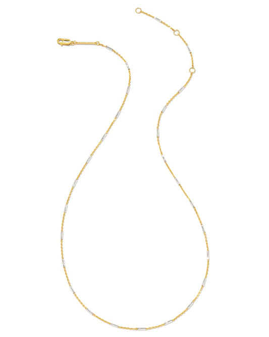  Roll Bar Chain Necklace In Mixed Metal