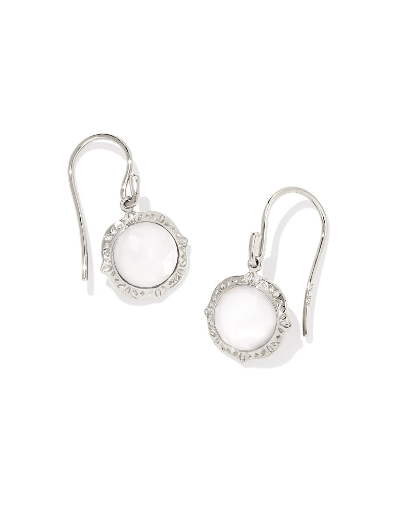  Sage Sterling Silver Drop Earrings In Ivory Mother-of-Pearl