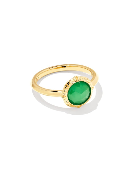  Sage 18k Gold Vermeil Statement Ring In Chrysoprase