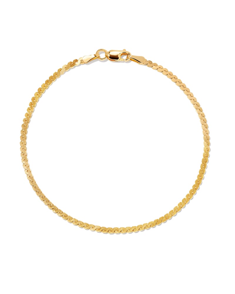  Serpentine Chain Bracelet In 18k Gold Vermeil