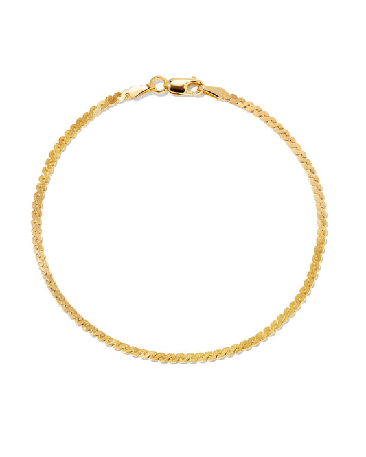  Serpentine Chain Bracelet In 18k Gold Vermeil
