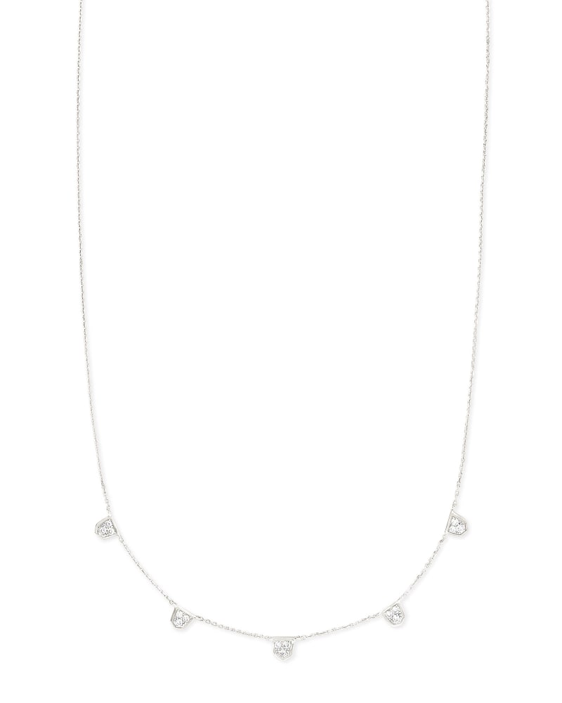  Shannon 14k White Gold Collar Necklace In White Diamond