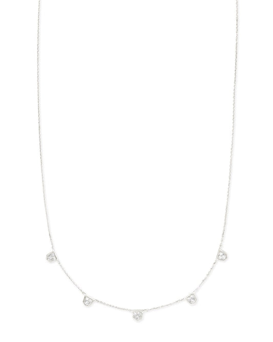  Shannon 14k White Gold Collar Necklace In White Diamond
