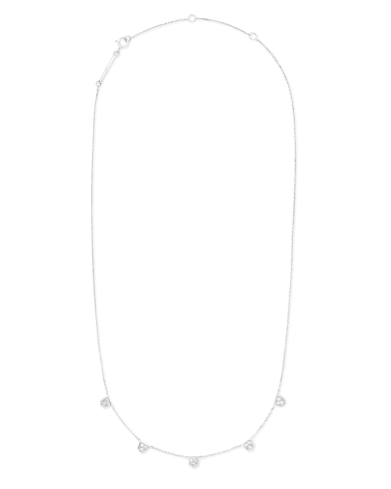  Shannon 14k White Gold Collar Necklace In White Diamond