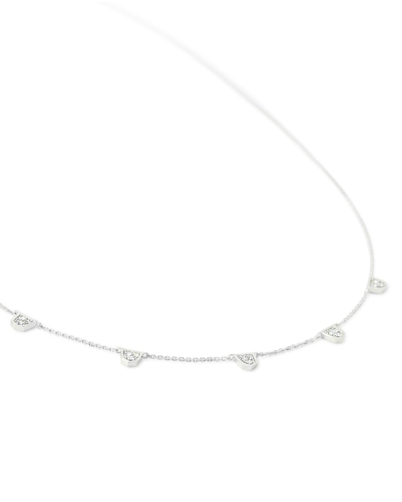  Shannon 14k White Gold Collar Necklace In White Diamond