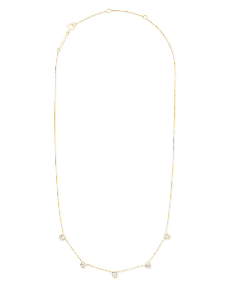  Shannon 14k Yellow Gold Collar Necklace In White Diamond