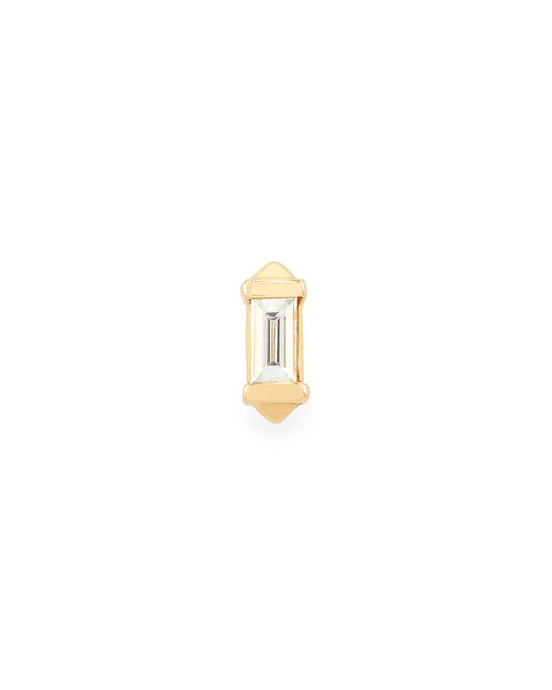 Sianna Mini 14k Yellow Gold Single Stud Earring In White Diamond